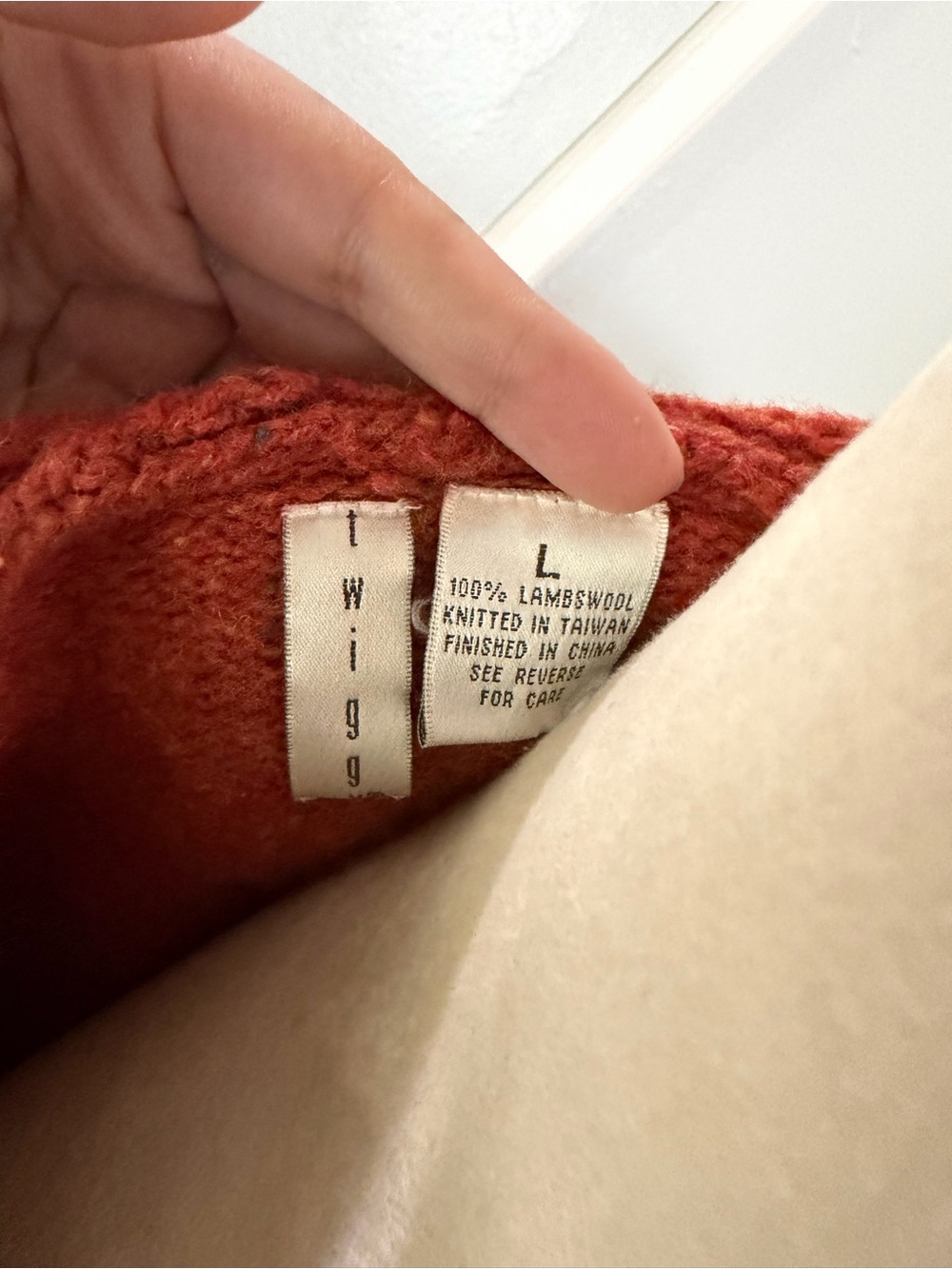 Twiggy 100% Lambswool Hooded Zip Cardigan Forest Fairy Cottagecore Rust Size L - Picture 4 of 8